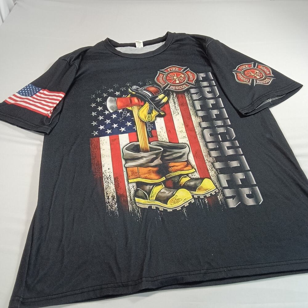 Chaos Monkeys Firefighter Tee • Black Large • Courage & Rescue Graphics